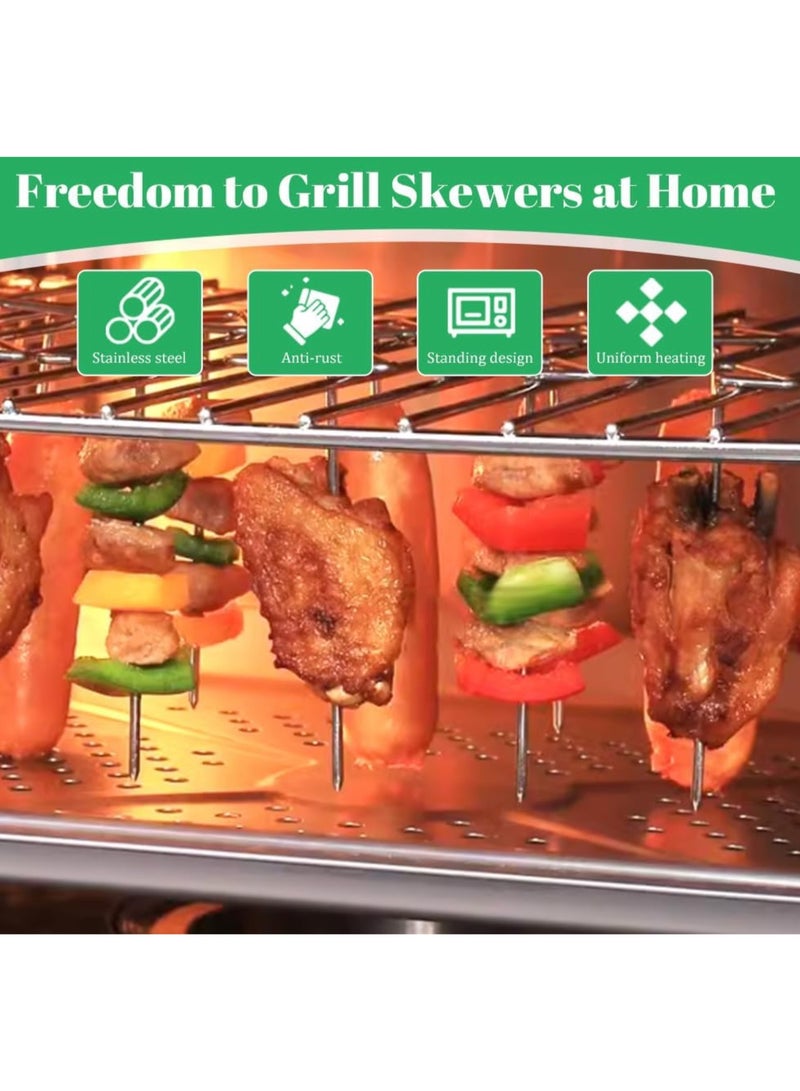 20 PCS Metal Skewers for Air Fryer, 10CM Standing Kebab Stainless Steel BBQ Grill Barbecue Sticks Reusable - Image 4